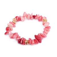 Stylish Natural Stone Crystal Bead Bracelet - Celine-Strawberry Quartz-State of Style