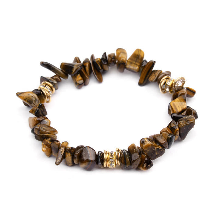 Stylish Natural Stone Crystal Bead Bracelet - Celine-Tiger’s Eye-State of Style