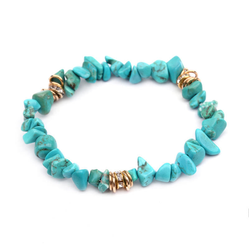 Stylish Natural Stone Crystal Bead Bracelet - Celine-Turquoise-State of Style