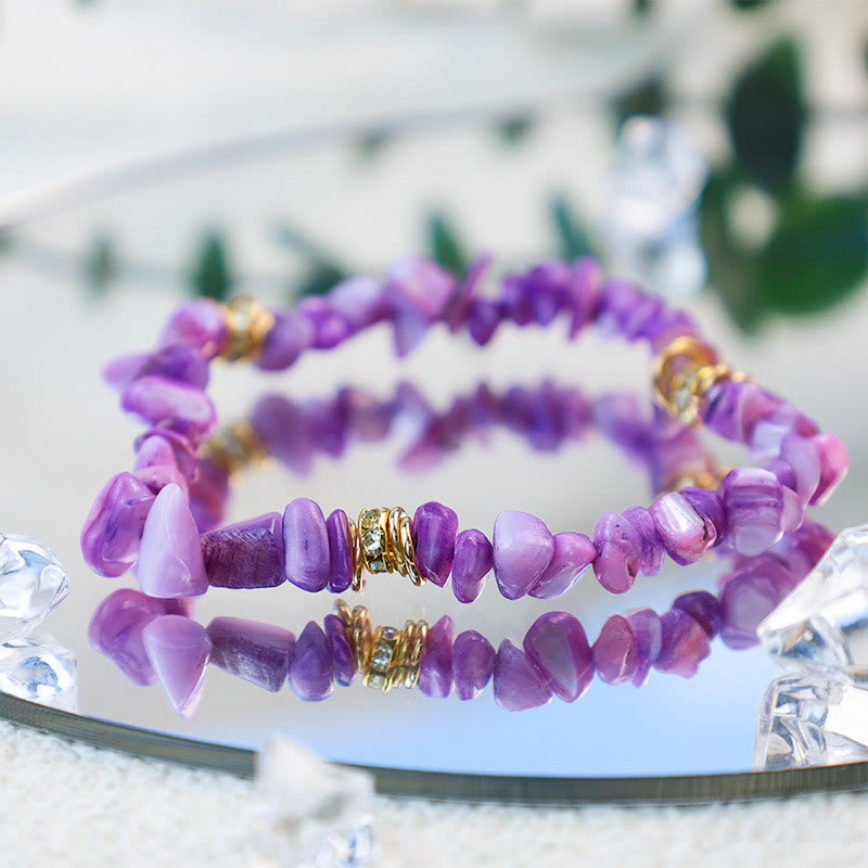 Stylish Natural Stone Crystal Bead Bracelet - Celine-White Turquoise-State of Style
