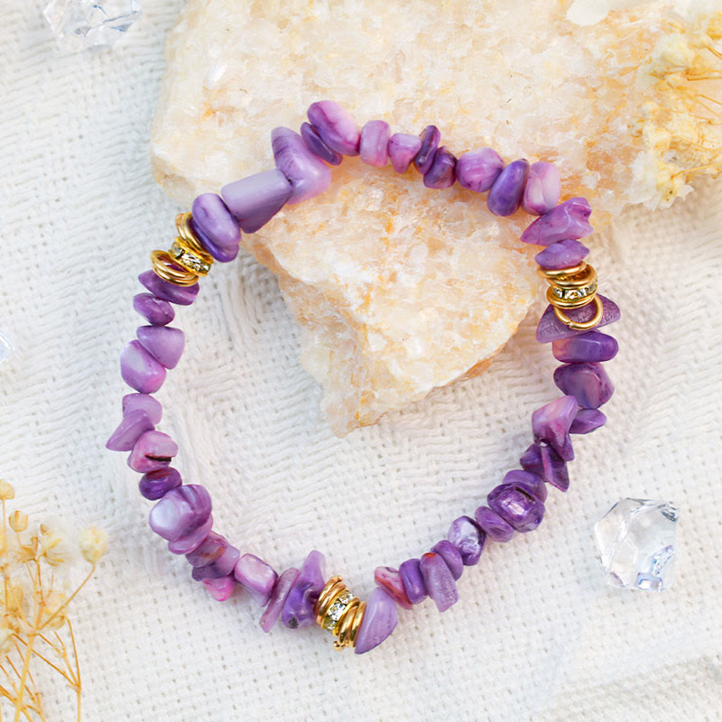 Stylish Natural Stone Crystal Bead Bracelet - Celine-White Turquoise-State of Style