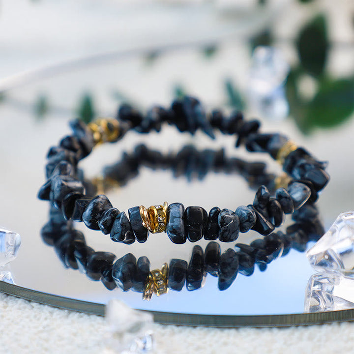 Stylish Natural Stone Crystal Bead Bracelet - Celine-White Turquoise-State of Style
