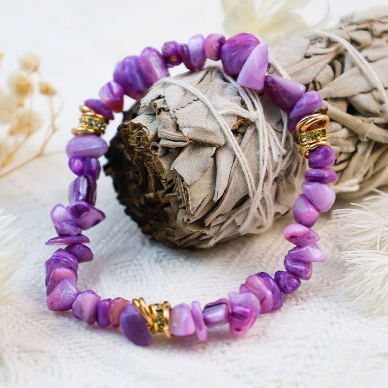 Stylish Natural Stone Crystal Beads Bracelet - Celine-Amethyst-State of Style