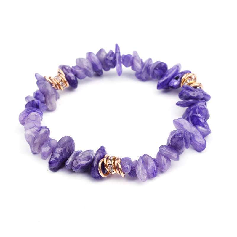 Stylish Natural Stone Crystal Beads Bracelet - Celine-Purple Jade-State of Style