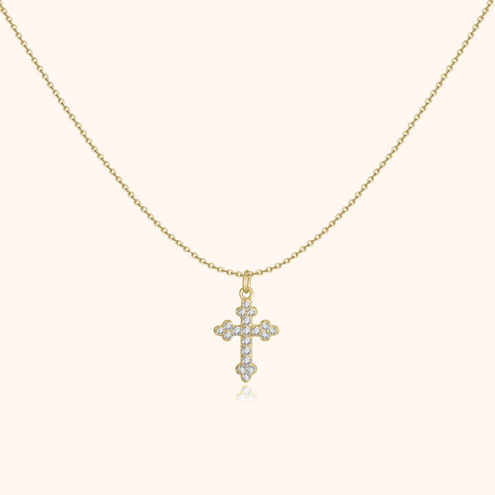 Stylish Necklace with Cross - Clémence-Gold-State of Style