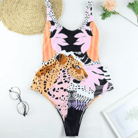 Stylish one-piece swimsuit with animal print for women - WildWelle-Leopard-S-State of Style