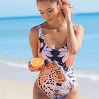 Stylish one-piece swimsuit with animal print for women - WildWelle-Leopard-S-State of Style