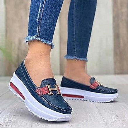 Stylish orthopedic women's shoes for pain-free walking – Selina-Blue-3-State of Style