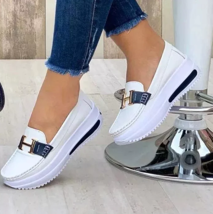 Stylish orthopedic women's shoes for pain-free walking – Selina-White-3-State of Style