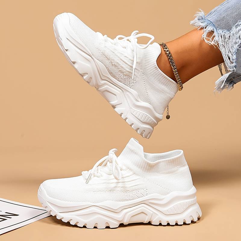 Stylish Orthopedic Women's Sneakers - Elena-White-5-State of Style