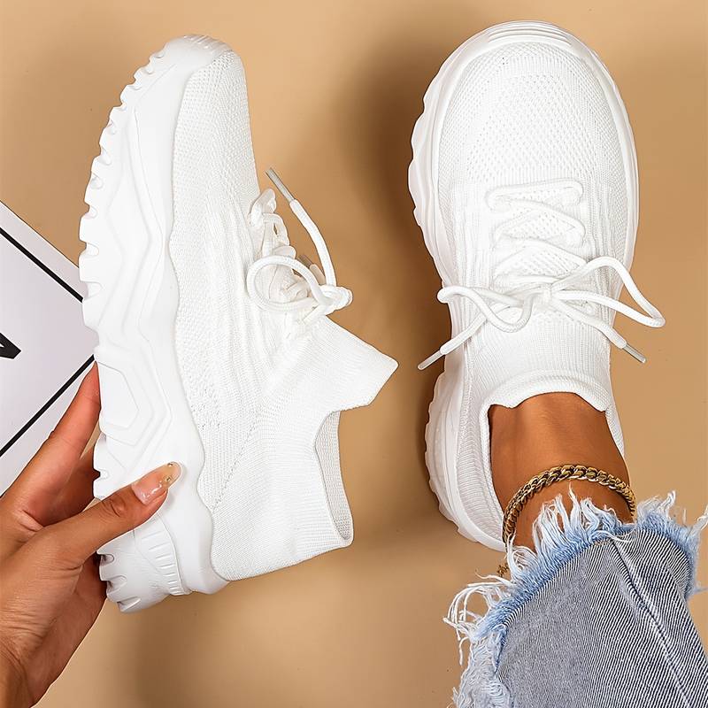 Stylish Orthopedic Women's Sneakers - Elena-White-5-State of Style