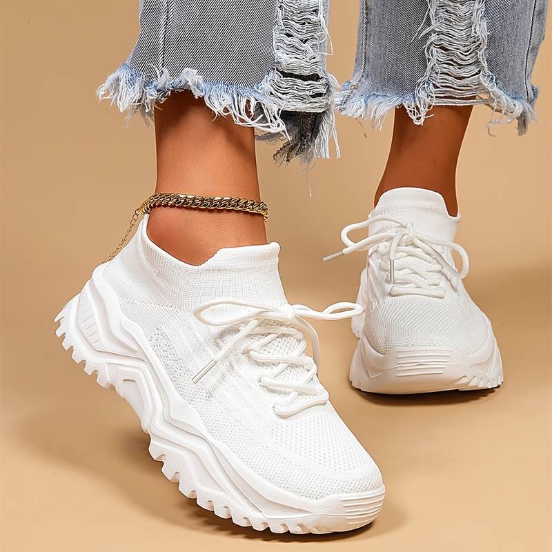 Stylish Orthopedic Women's Sneakers - Elena-White-5-State of Style