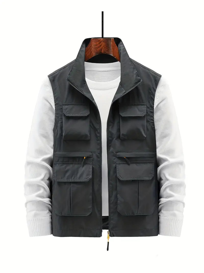 Stylish Outdoor Men's Vest - Thorne-Dark grey-M-State of Style