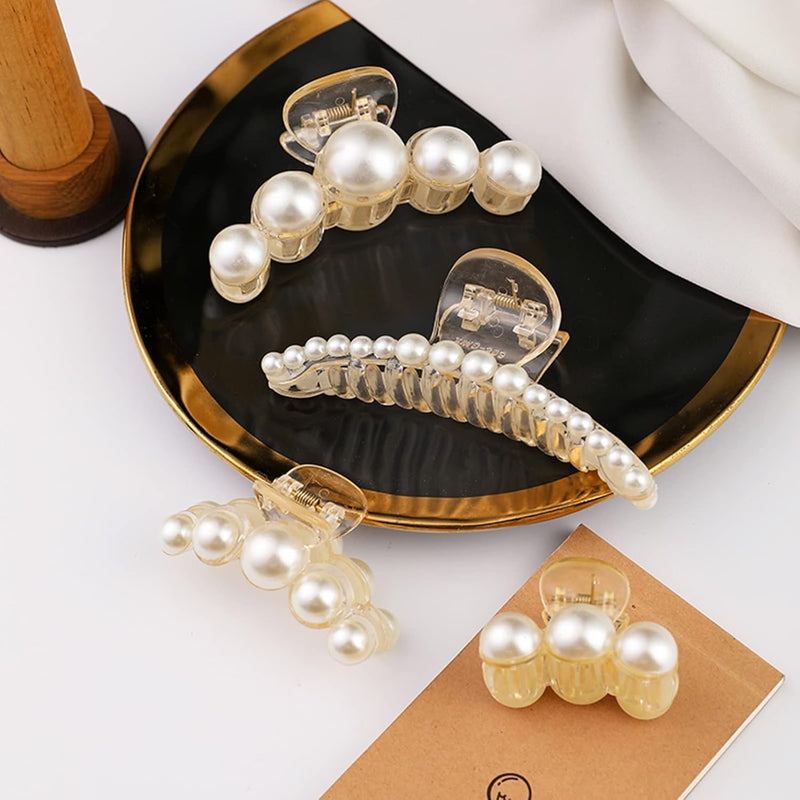 Stylish Pearl Hair Clips - 4-Pack-Set 1-State of Style