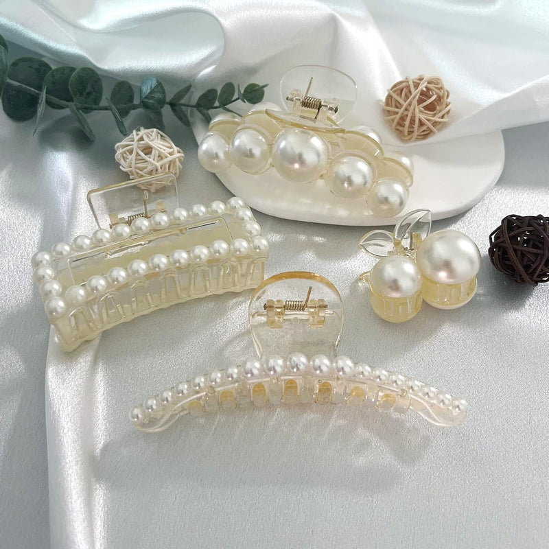 Stylish Pearl Hair Clips - 4-Pack-Set 1-State of Style