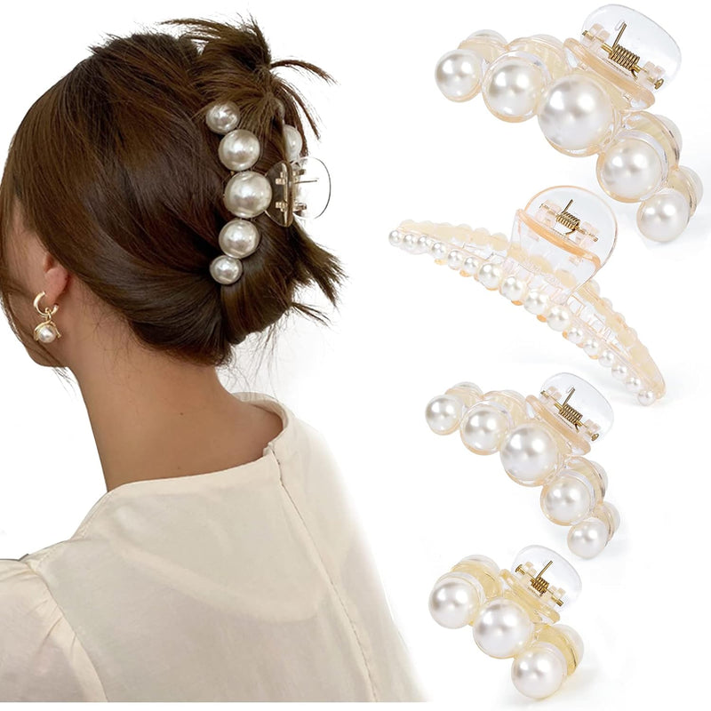 Stylish Pearl Hair Clips - 4-Pack-Set 1-State of Style