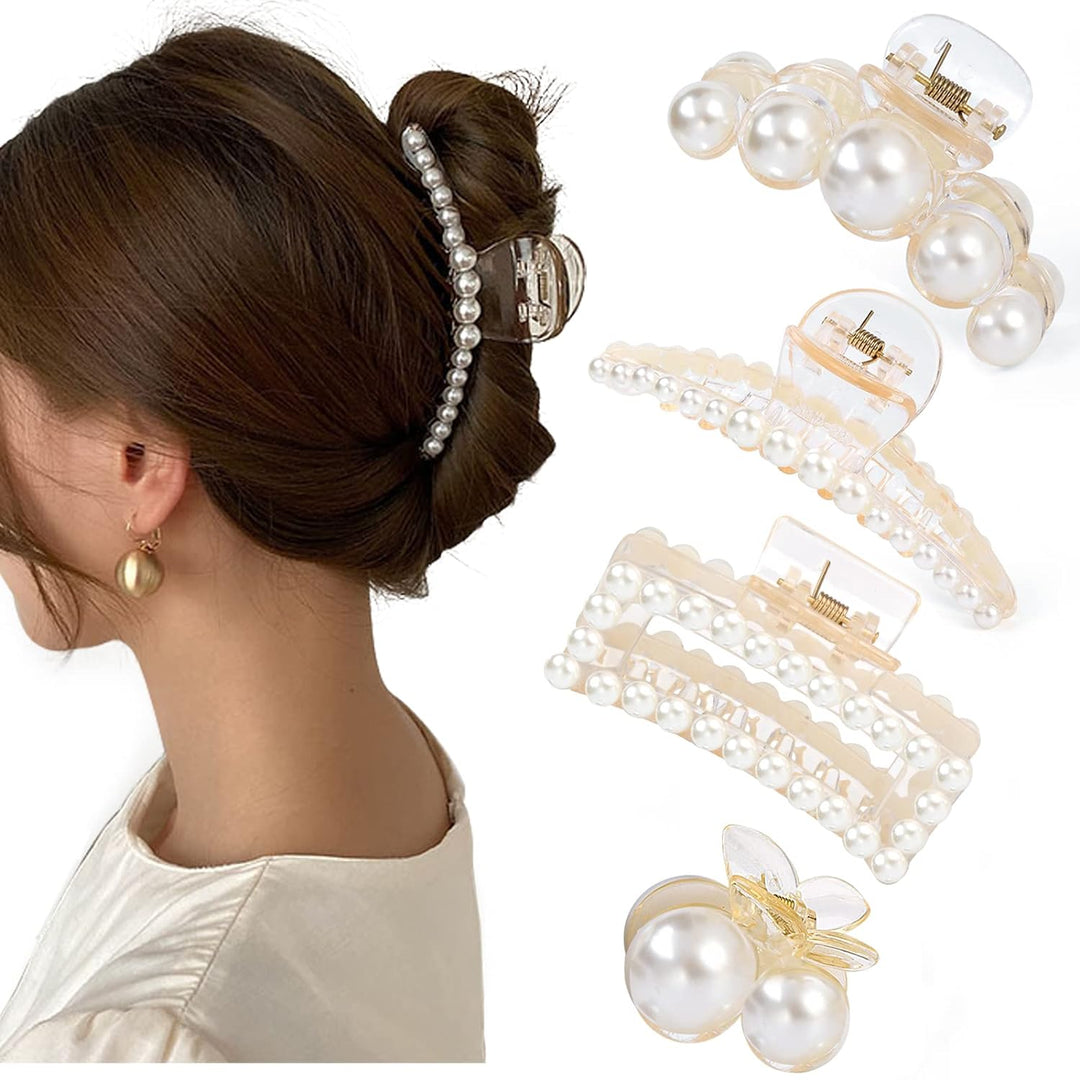 Stylish Pearl Hair Clips - 4-Pack-Set 2-State of Style