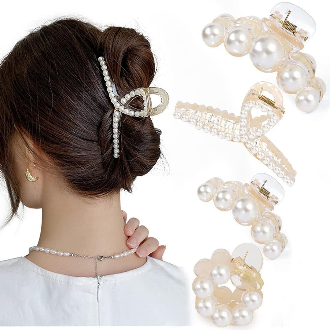 Stylish Pearl Hair Clips - 4-Pack-Set 3-State of Style