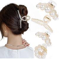 Stylish Pearl Hair Clips - 4-Pack-Set 3-State of Style