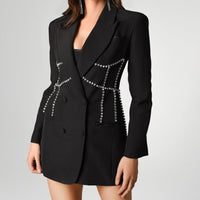 Stylish Plaid Jacket For Women | Comfortable And Chic-Black-XS-State of Style