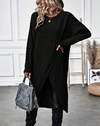 Stylish Plain Sweater Dress - Lina-Grey-S-State of Style