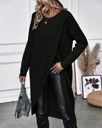 Stylish Plain Sweater Dress - Lina-Grey-S-State of Style