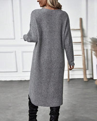 Stylish Plain Sweater Dress - Lina-Grey-S-State of Style