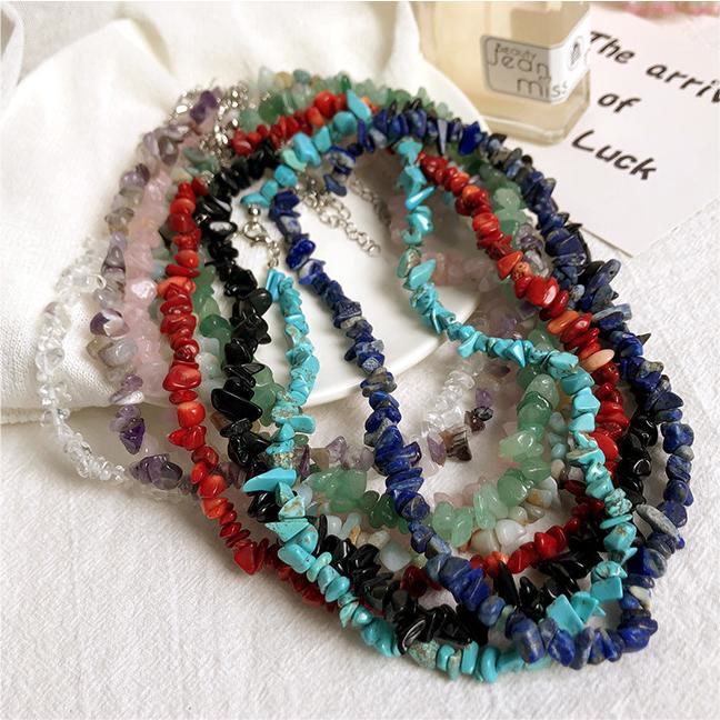 Stylish Polished Crystal Necklace - Lina-Green Aventurine-State of Style