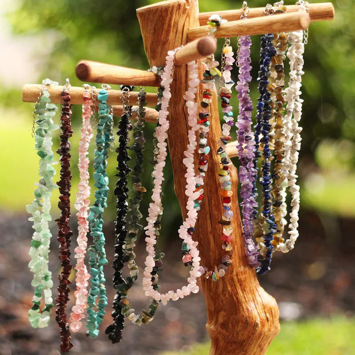 Stylish Polished Crystal Necklace - Lina-Green Aventurine-State of Style
