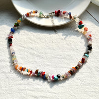 Stylish Polished Crystal Necklace - Lina-Multicoloured Natural Stone-State of Style