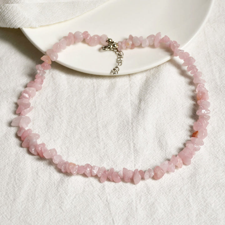 Stylish Polished Crystal Necklace - Lina-Rose Quartz-State of Style