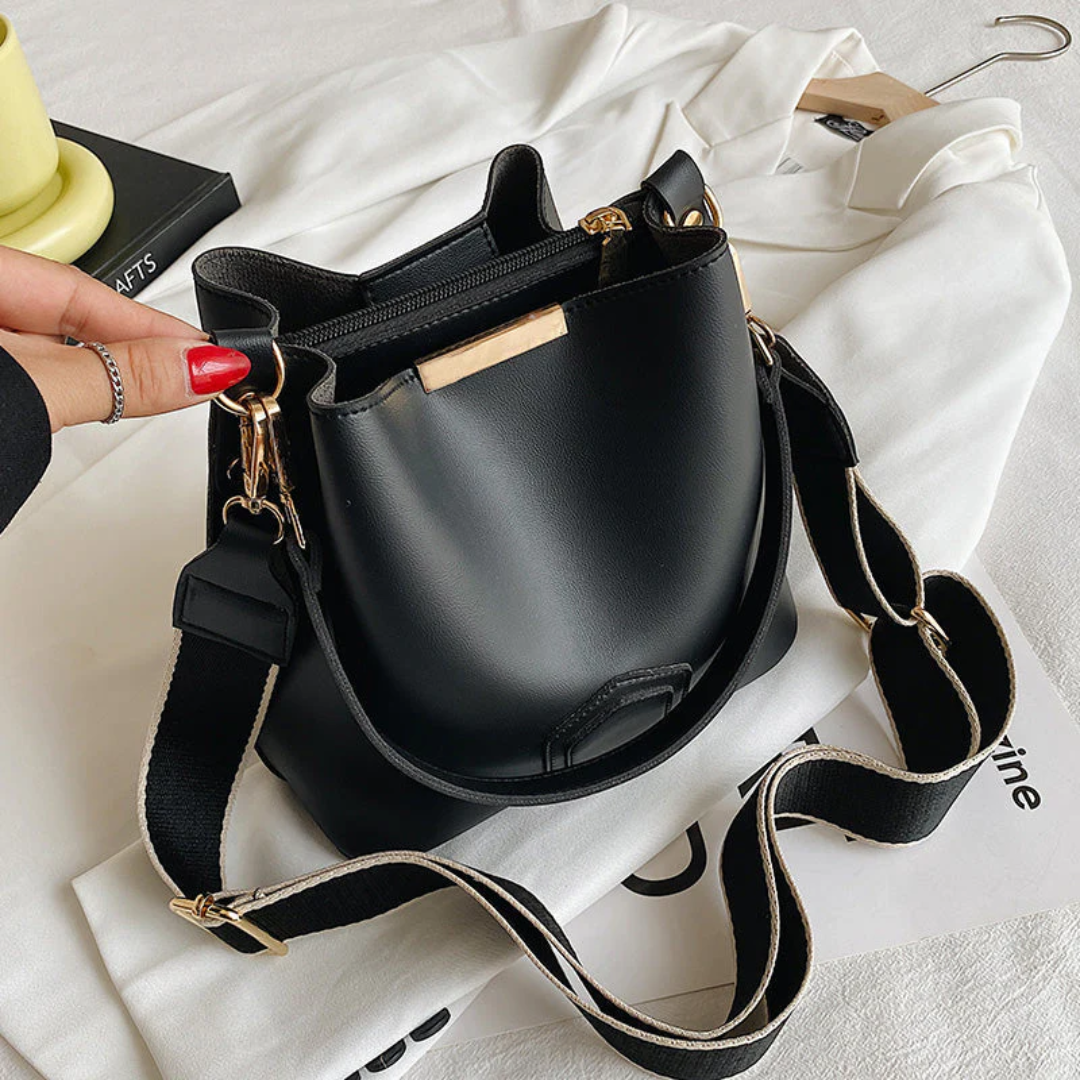 Stylish Premium Leather Shoulder Bag - BellaViva-Black-State of Style