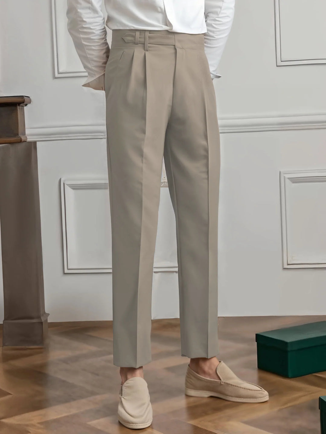 Stylish Premium Pleated Pants | Comfortable Fit-Beige-28-State of Style
