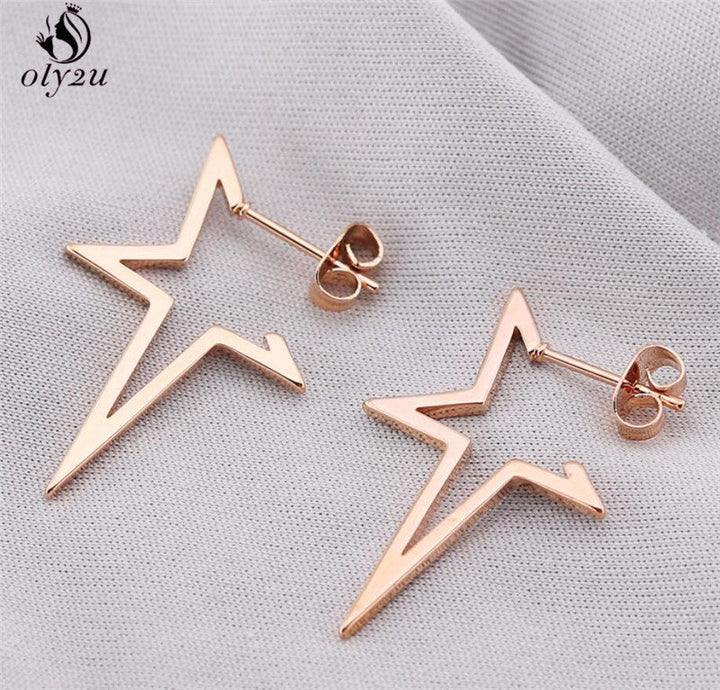 Stylish Punk Stud Earrings | Bold Fashion Statement-Gold-State of Style