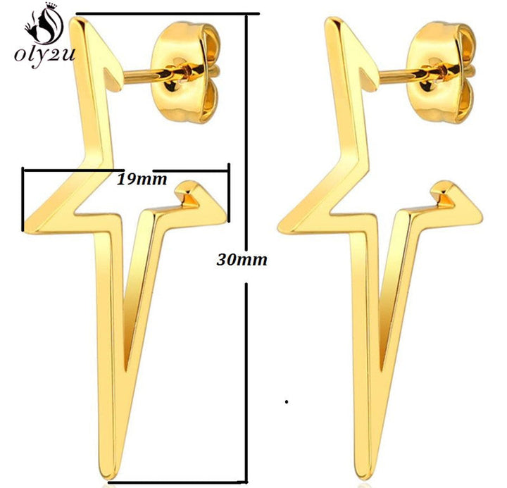 Stylish Punk Stud Earrings | Bold Fashion Statement-Gold-State of Style