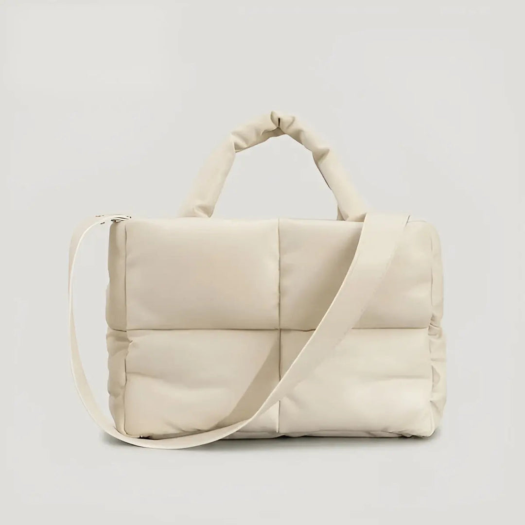 Stylish Quilted Ladies Designer Handbag - Sofia-Beige-State of Style