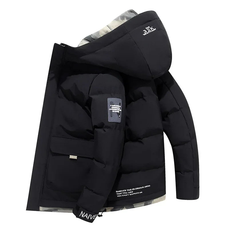Stylish Quilted Men's Winter Jacket - Milo-Black-XS-State of Style