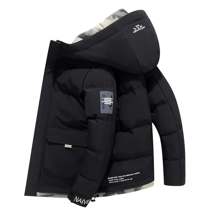 Stylish Quilted Men's Winter Jacket - Milo-Black-XS-State of Style