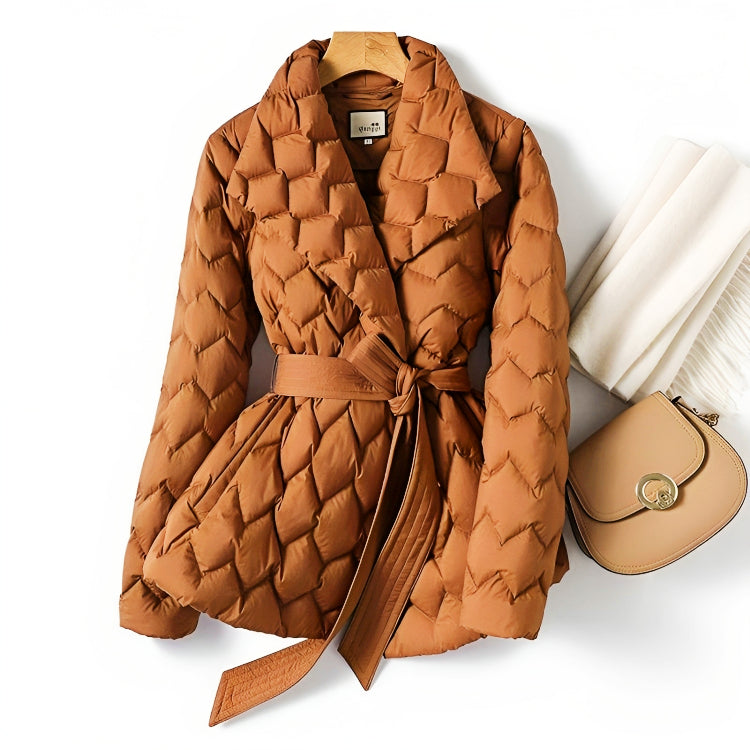 Stylish Quilted Women's Jacket - Eliana-Orange-M-State of Style