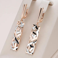 Stylish Rectangular Earrings in Gold and Silver - Elena-State of Style