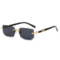 Stylish rectangular sunglasses without a frame for women - KlaraView-Black-State of Style