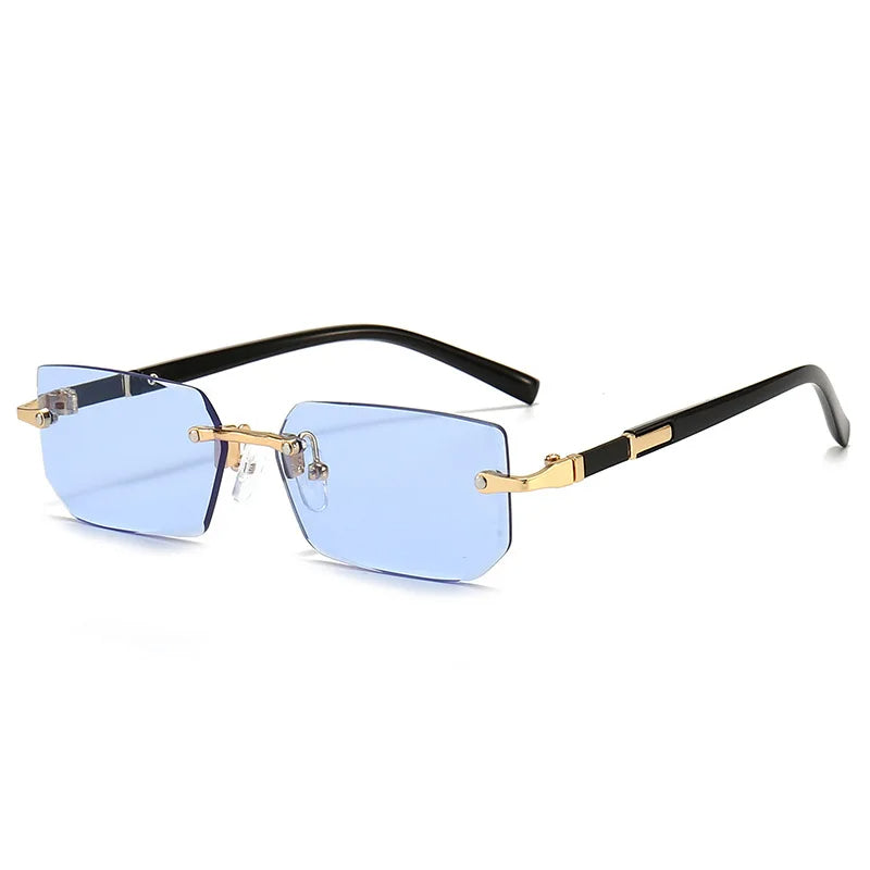 Stylish rectangular sunglasses without a frame for women - KlaraView-Blue-State of Style
