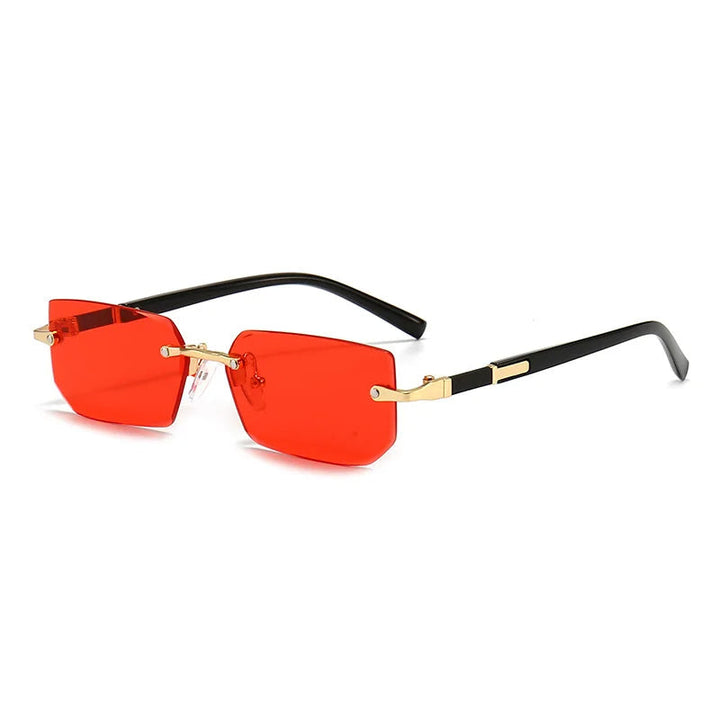 Stylish rectangular sunglasses without a frame for women - KlaraView-Red-State of Style