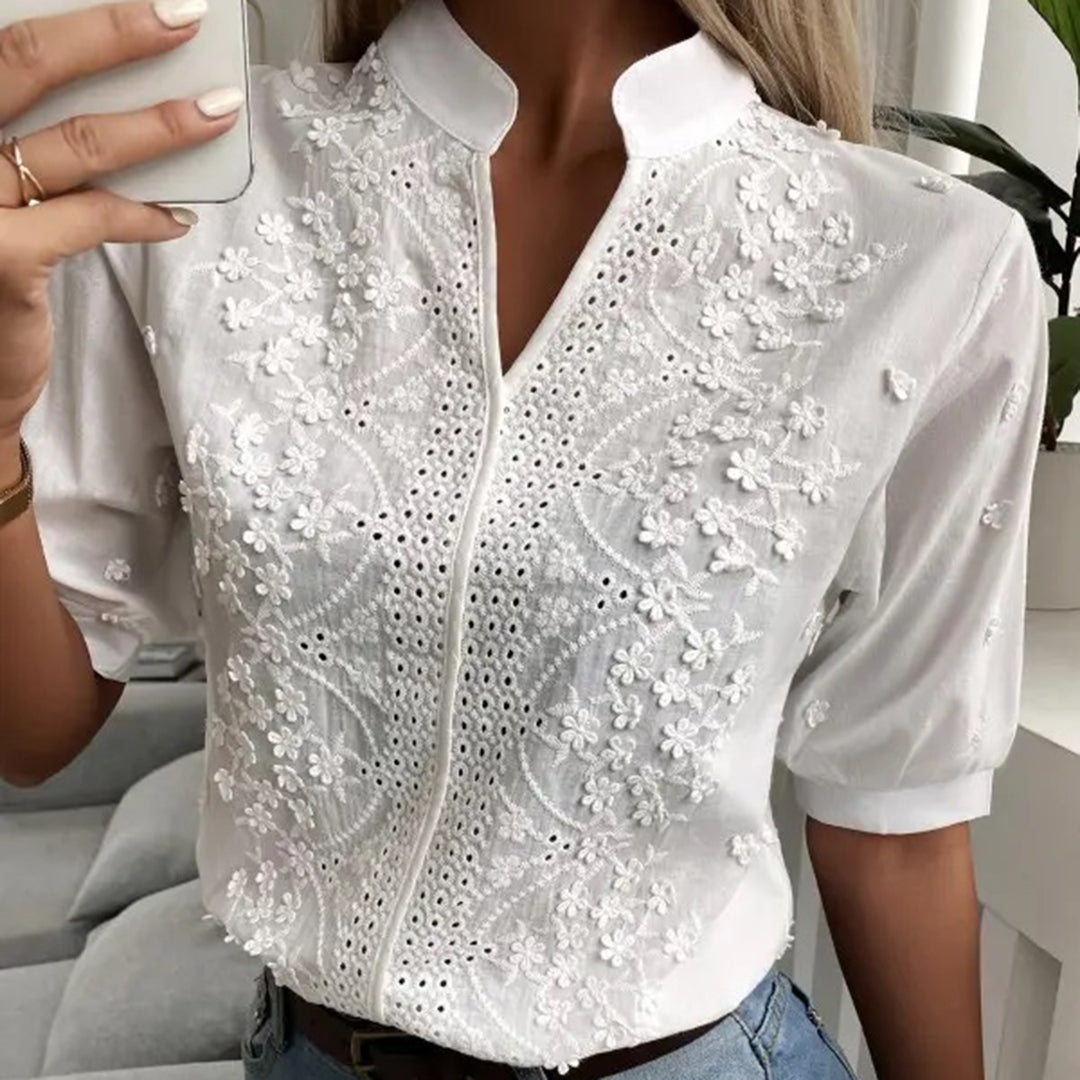 Stylish Relaxed Blouse - Serena-White-S-State of Style