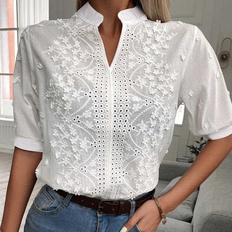 Stylish Relaxed Blouse - Serena-White-S-State of Style