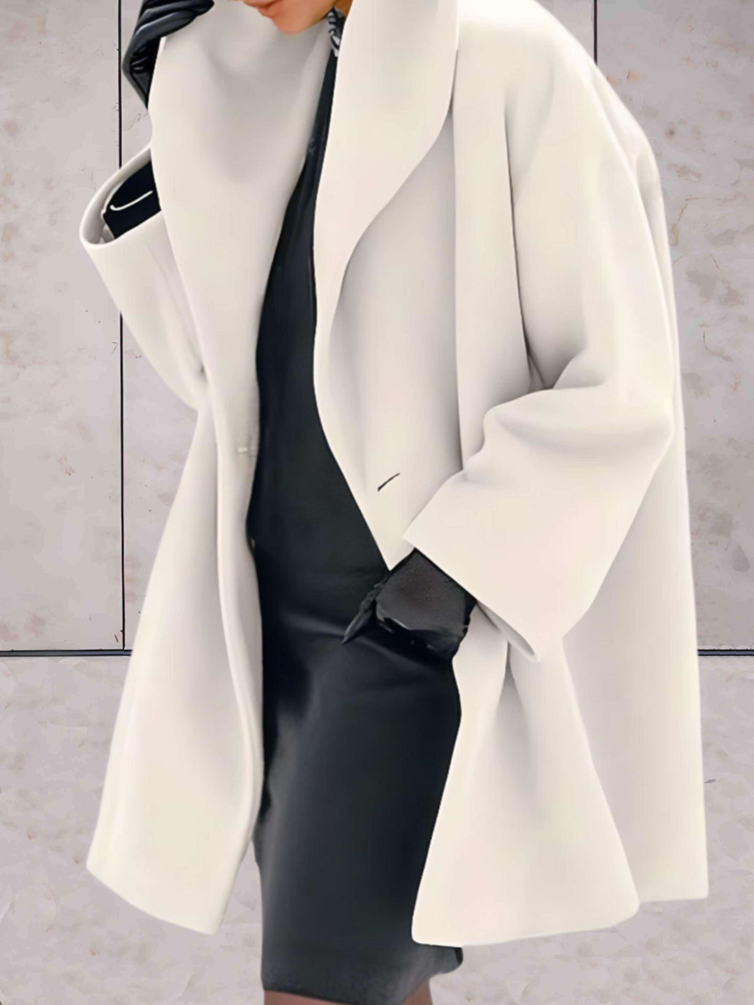 Stylish Relaxed Women's Winter Coat - Evelyn-Cream-S-State of Style