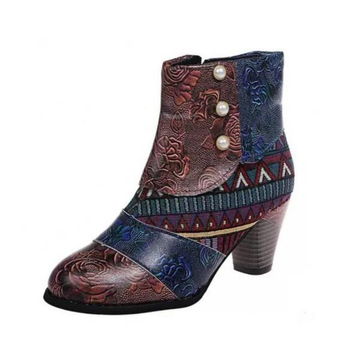 Stylish Retro Leather Ladies Boots - Livia-Grey-5-State of Style