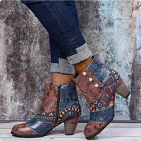 Stylish Retro Leather Ladies Boots - Livia-Red-5-State of Style