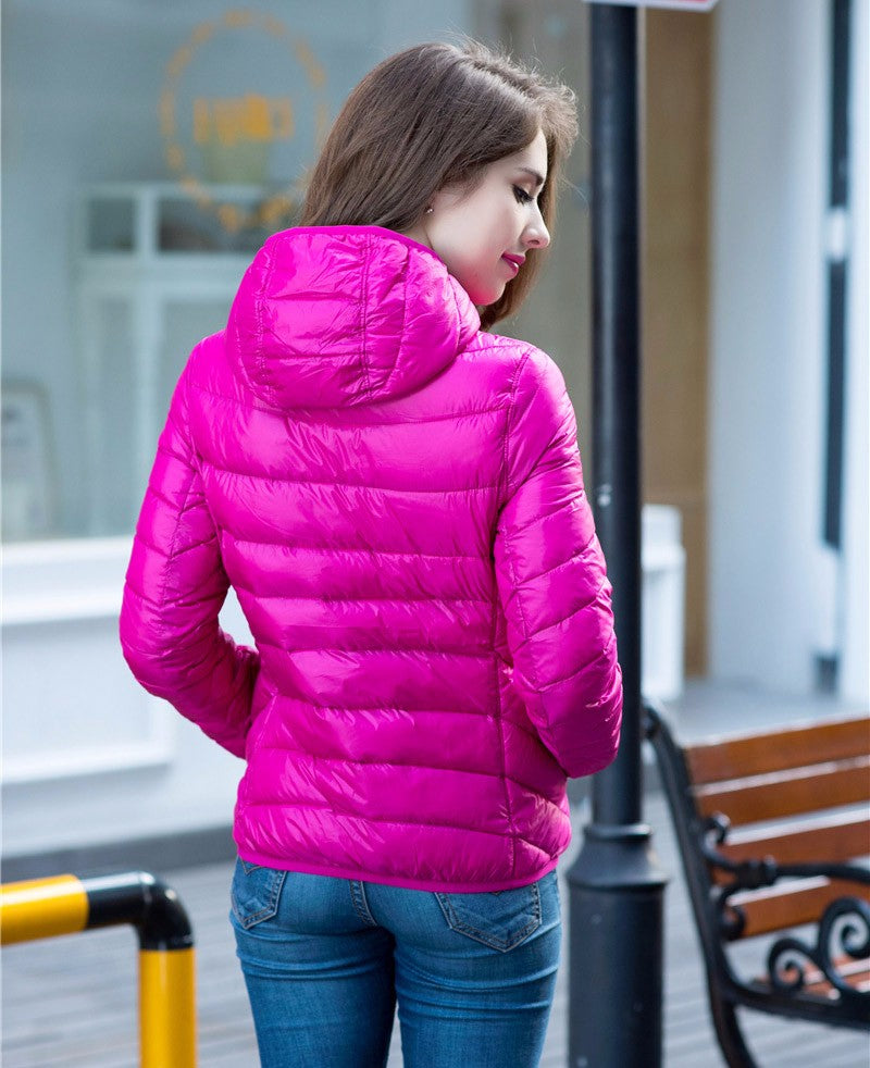 Stylish Reversible Women's Down Jacket - Aurora-Blue-S-State of Style