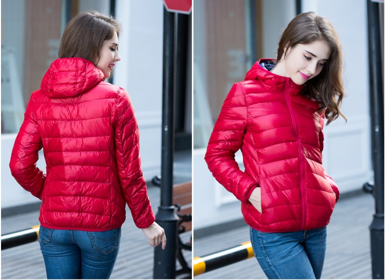 Stylish Reversible Women's Down Jacket - Aurora-Blue-S-State of Style